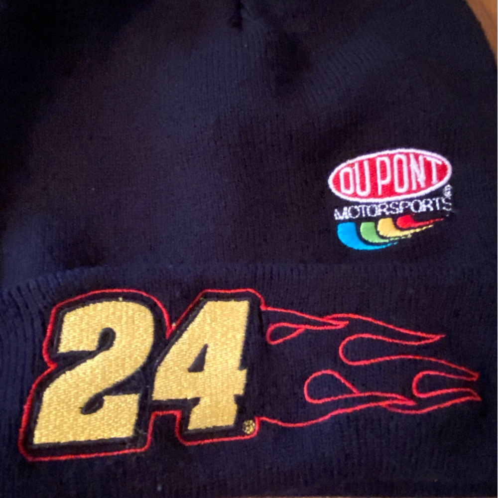 Vintage Jeff Gordon #24 NASCAR DuPont Racing Team Beanie Hats Unisex Adult - Picture 2 of 3